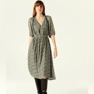 BA&SH Silk-Blend Kama Floral Midi Dress - XS